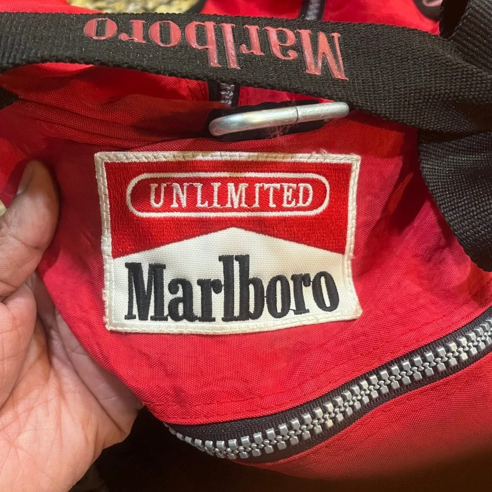 Vintage Marlboro Unlimited Duffel Bag Red Black 90s Gear Travel Gym Bag Large